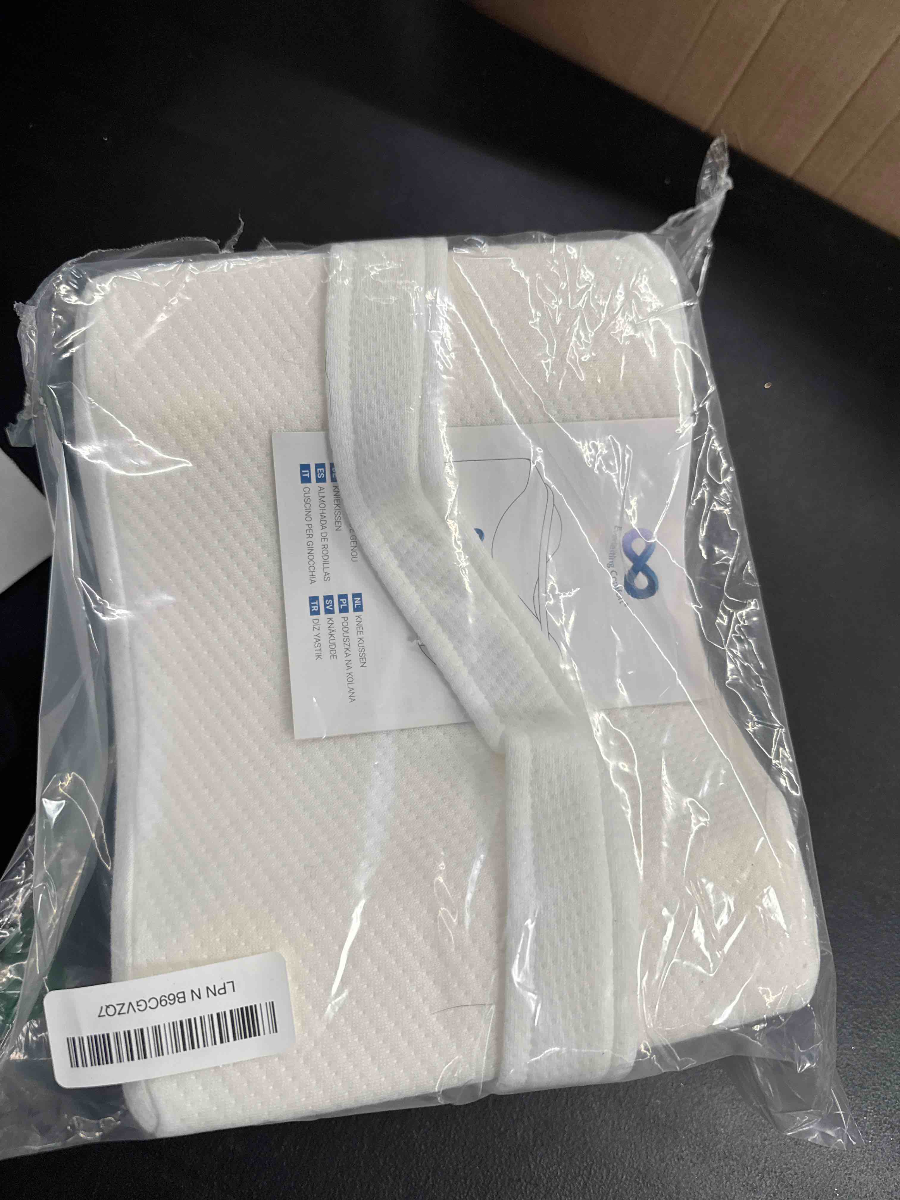 Condition photo showing Good Condition for everlasting comfort memory foam knee pillow for side sleepers – sciatica pain relief pillow, removable strap support – leg pillows for sleeping alignment, knees, back & hip cushion white standard