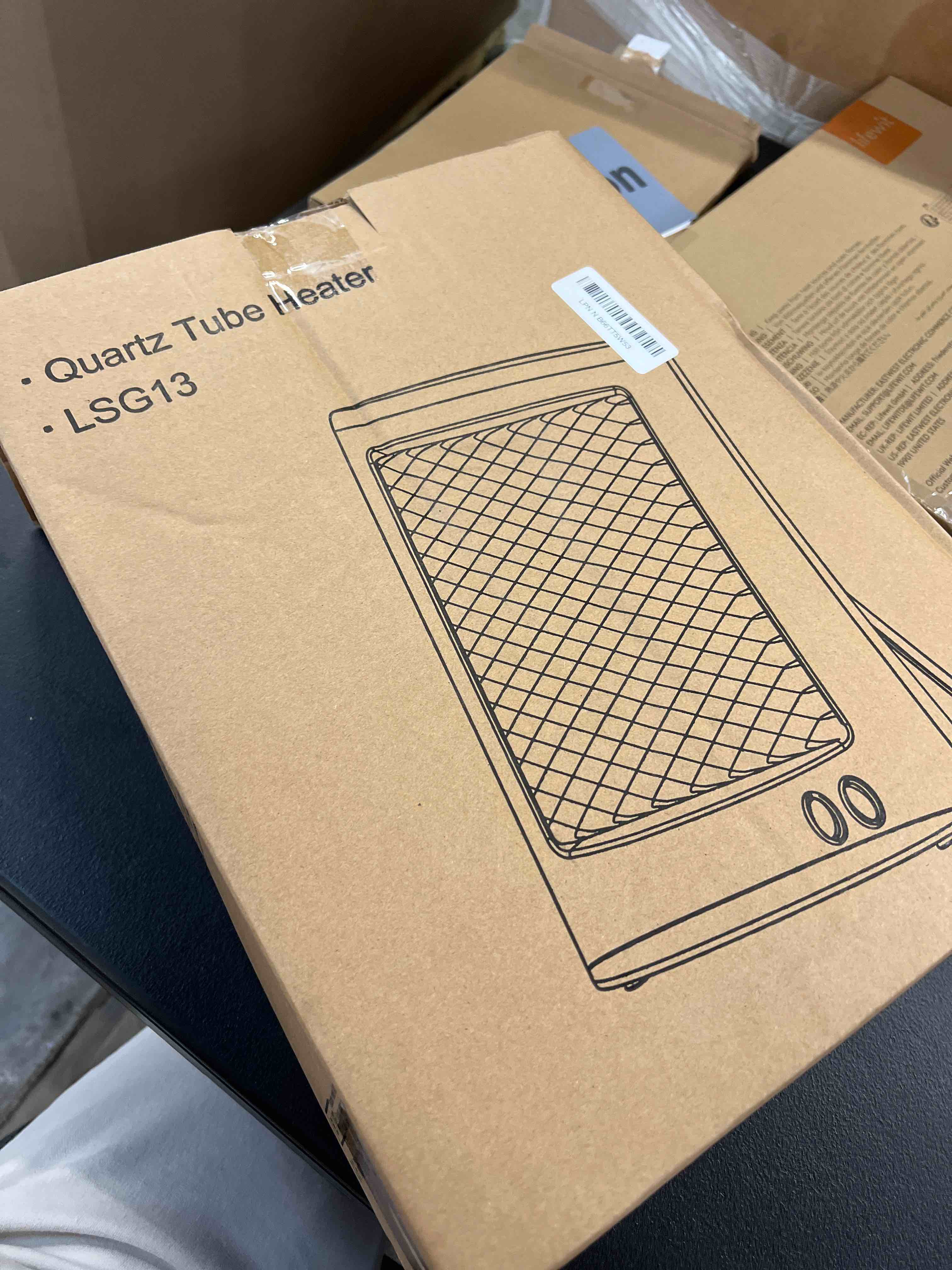 Condition photo showing Good Condition for sonbion radiant space heater, portable electric heater, infrared heaters for indoor use, halogen heater for garage office, foldable holder, overheat and tip-over protection, etl listed lsg13 infrared heater