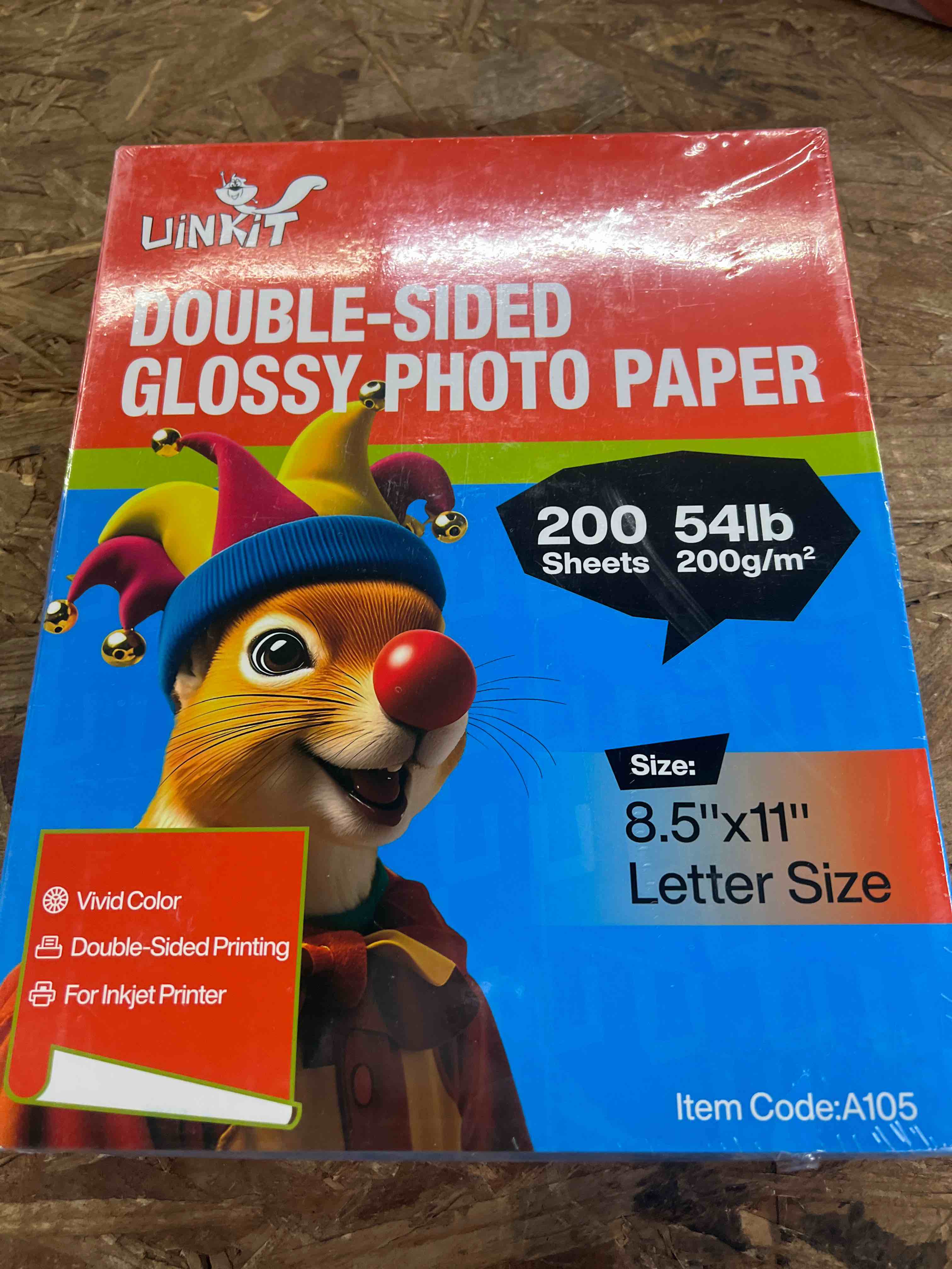 Condition photo showing Good Condition for uinkit 200 sheets double sided photo paper glossy 8.5x11 54lbs inkjet for dye ink 200gsm value bulk pack picture 8.5 x 11 9.5mil for inkjet printing printer (200sheets, 8.5x11) 8.5x11 200