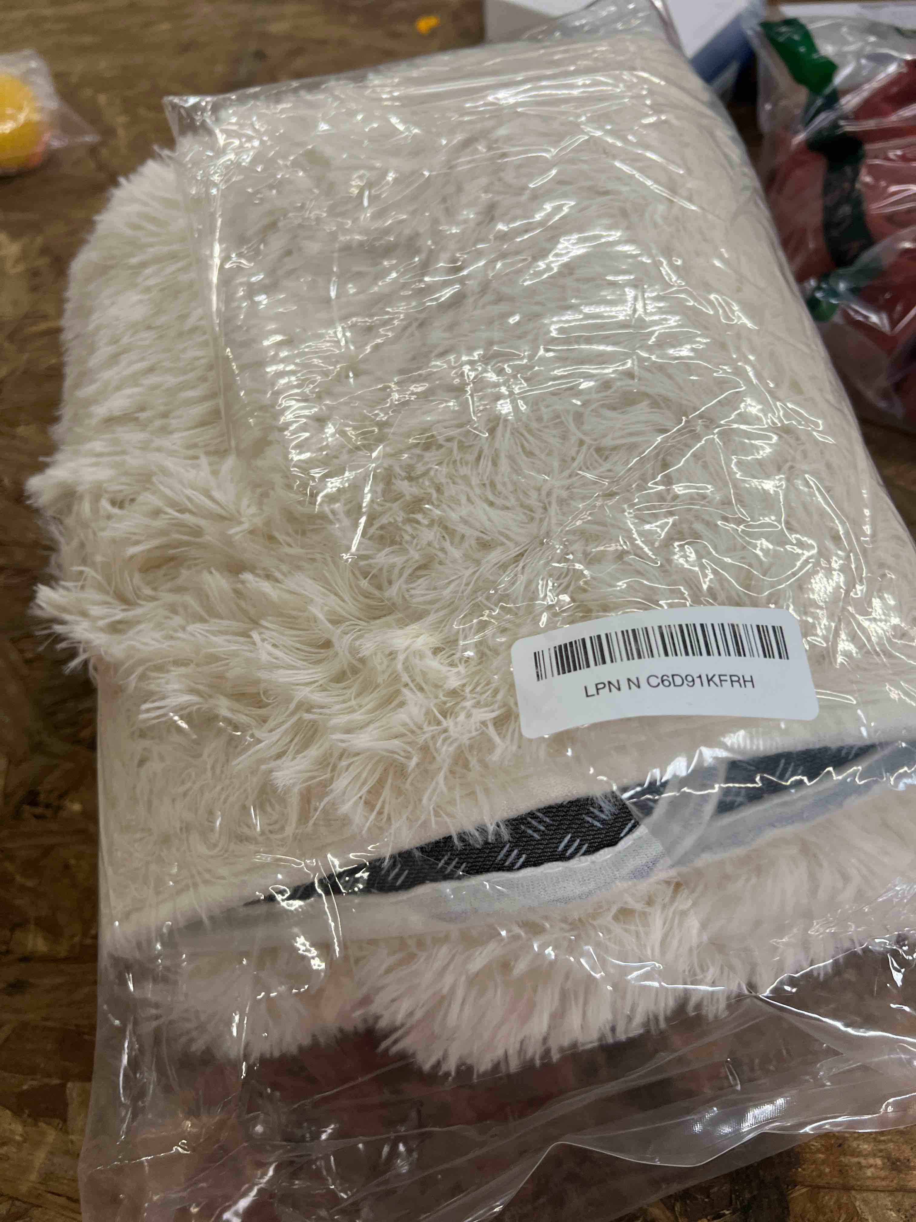 Condition photo showing Good Condition for ophanie small ivory entryway throw rugs for bedroom, 2x4 mini area rug, affordable non slip fluffy carpet, fuzzy soft living room rugs, home decor aesthetic, nursery