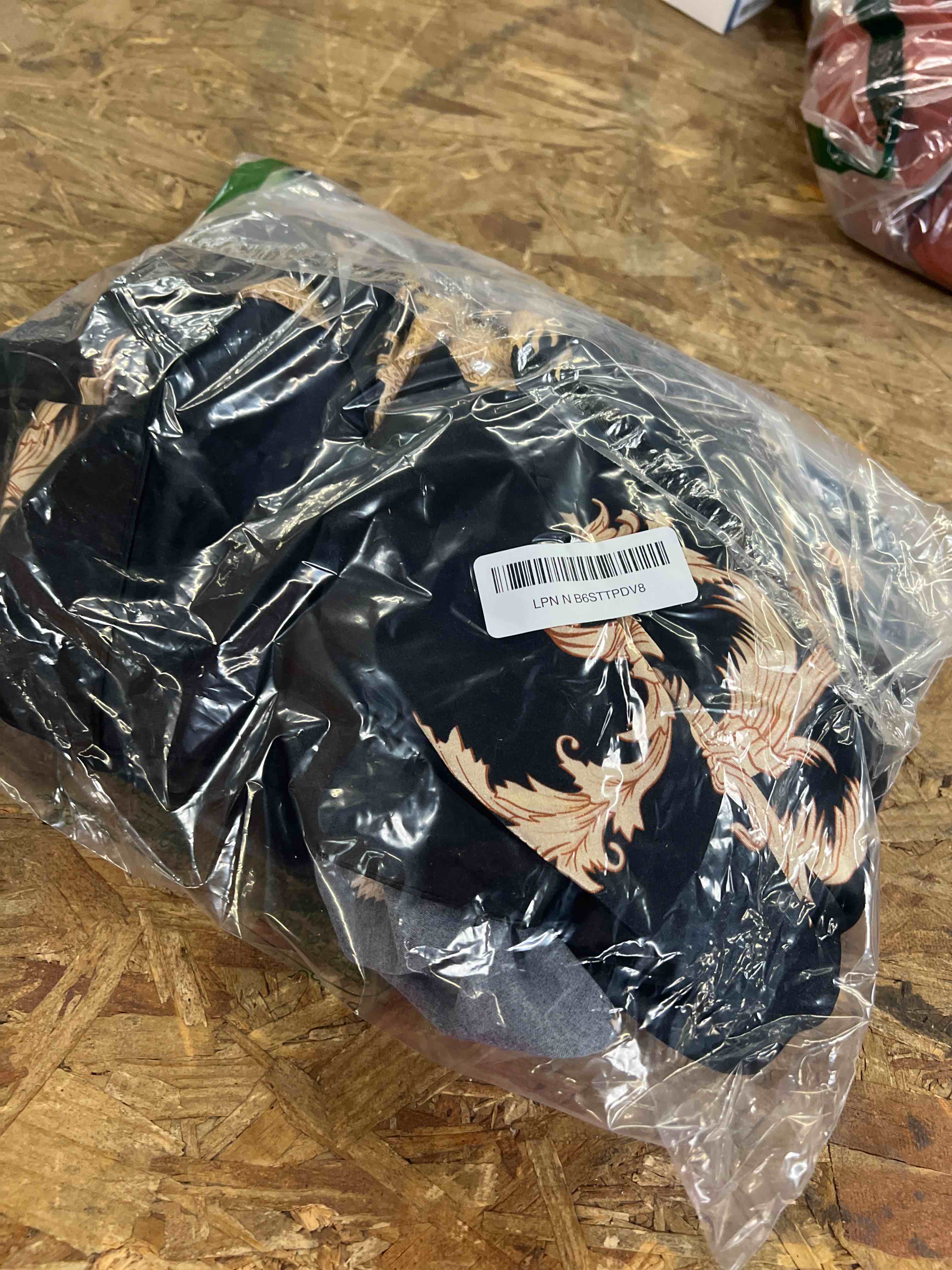 Condition photo showing Good Condition for haseil men's satin robe with pants lightweight printed luxurious spa dragon silk bathrobe kimono set x-large black