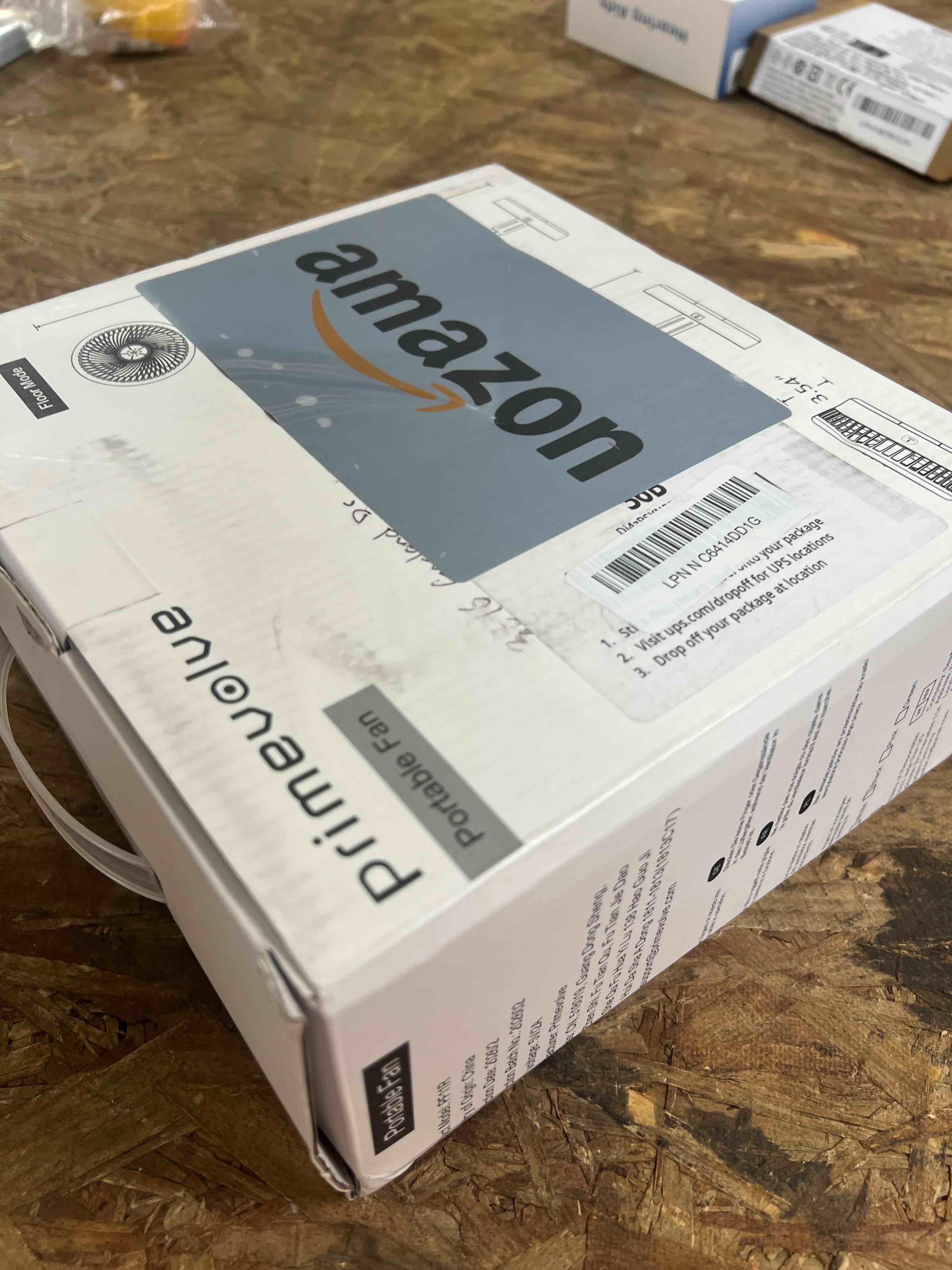 Condition photo showing Good Condition for primevolve battery operated fan,portable rechargeable usb floor table desk fan with adjustable height, 4 speed settings pedestal fan for bedroom camping travel,black 7.7" black 7.7 inch