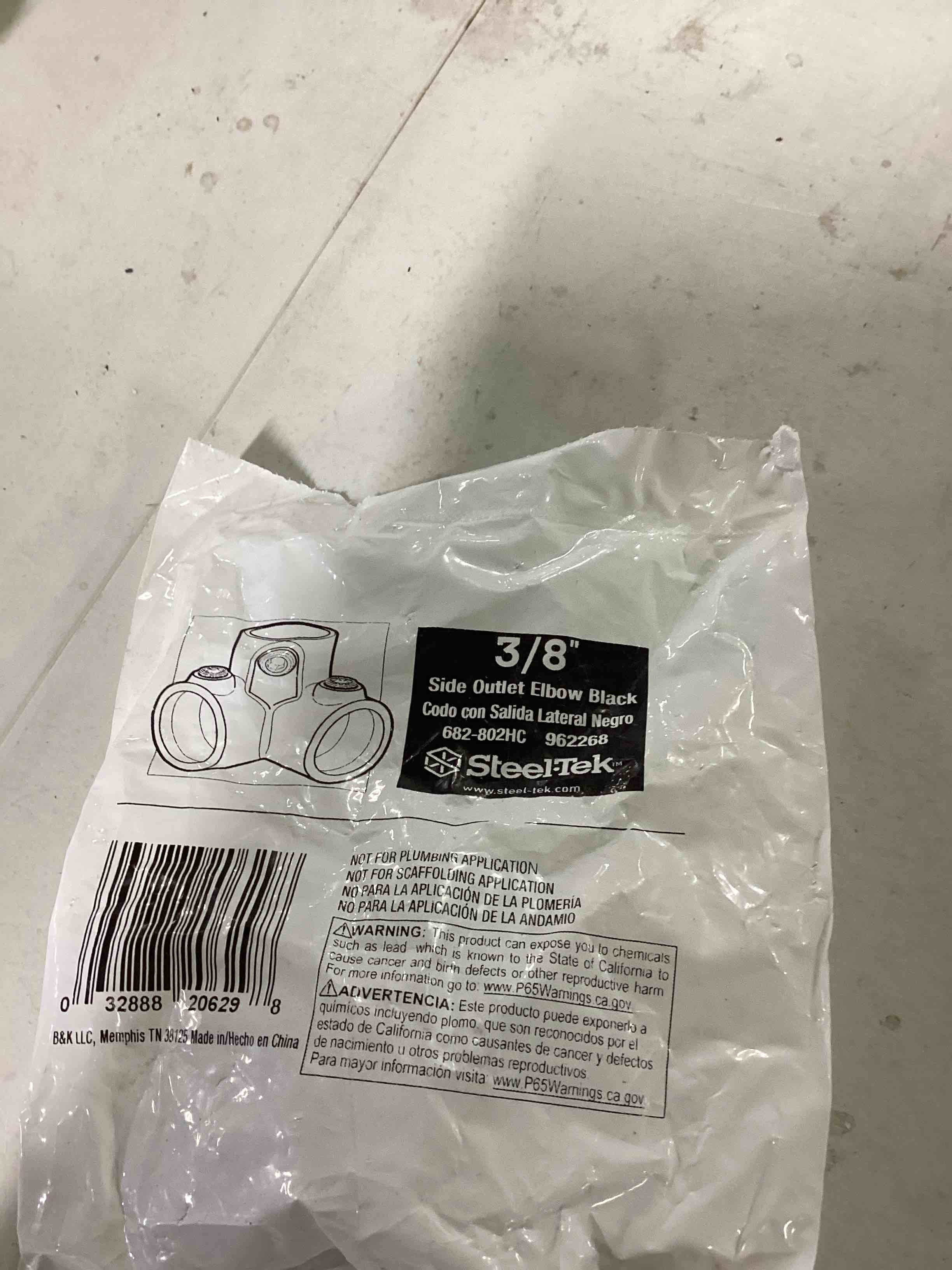 Condition photo showing Good Condition for Black 3/8-in Side Outlet Elbow fits Pipe O.D. 0.675-in