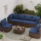 abbel outdoor 3.5\u0027\u0027 replaceable cushion set seat and back cushions (set of 6 cushions, 6 backrests, 2 corner cushions)-cushion set only