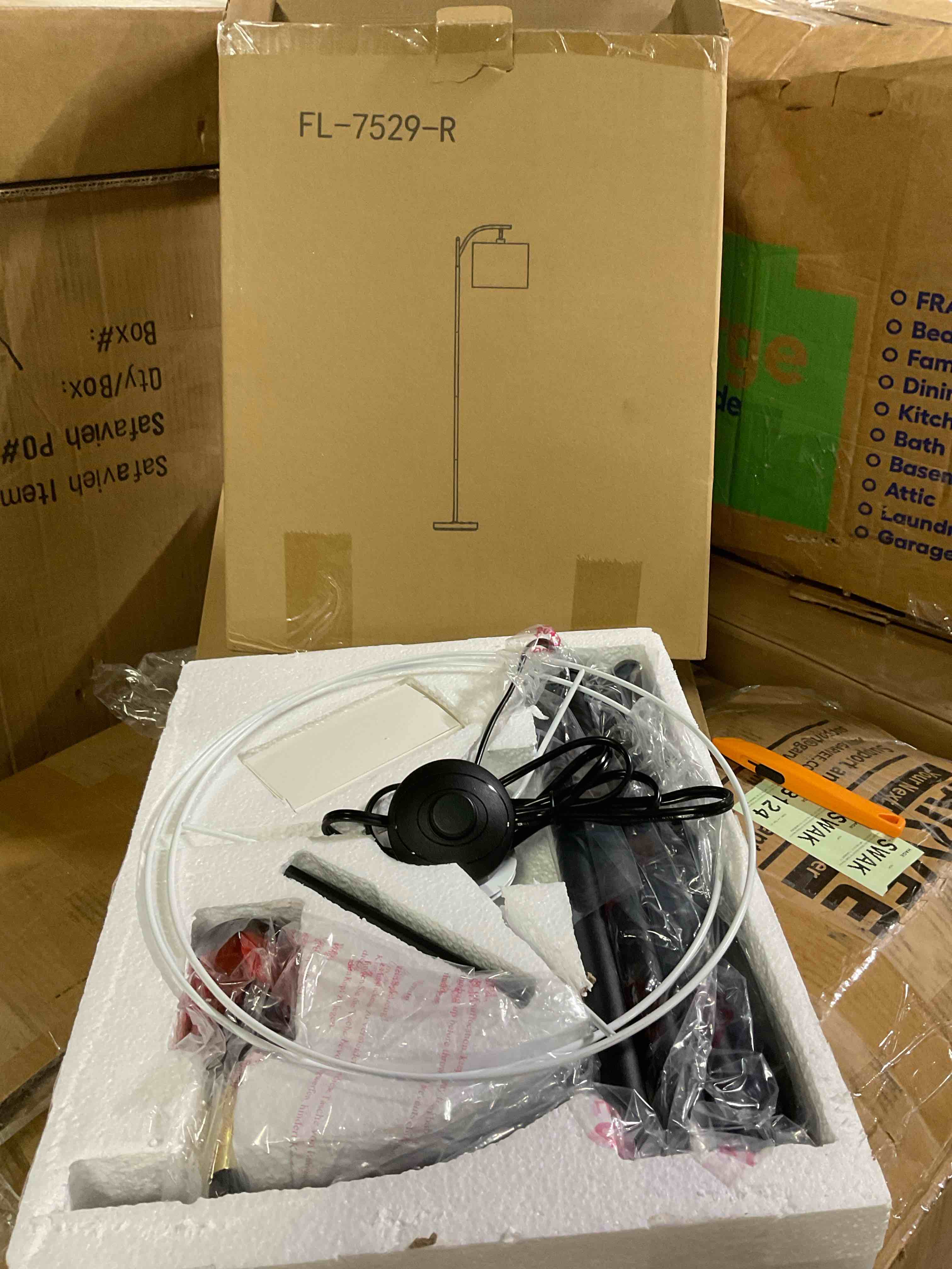 Condition photo showing As Is for (incomplete )Arc floor lamp