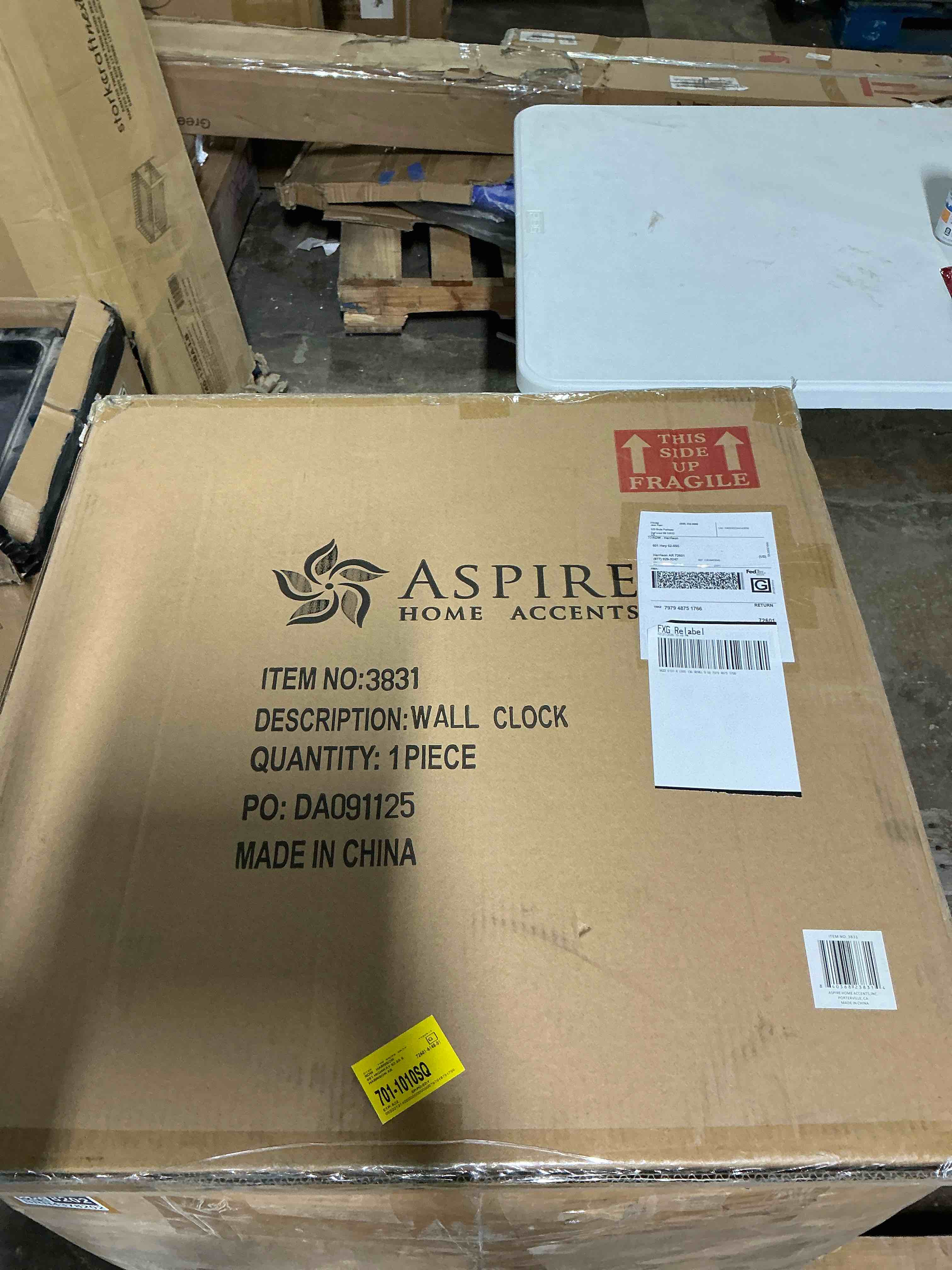 Condition photo showing Good Condition for Seraphine Farmhouse Wooden Wall Clock