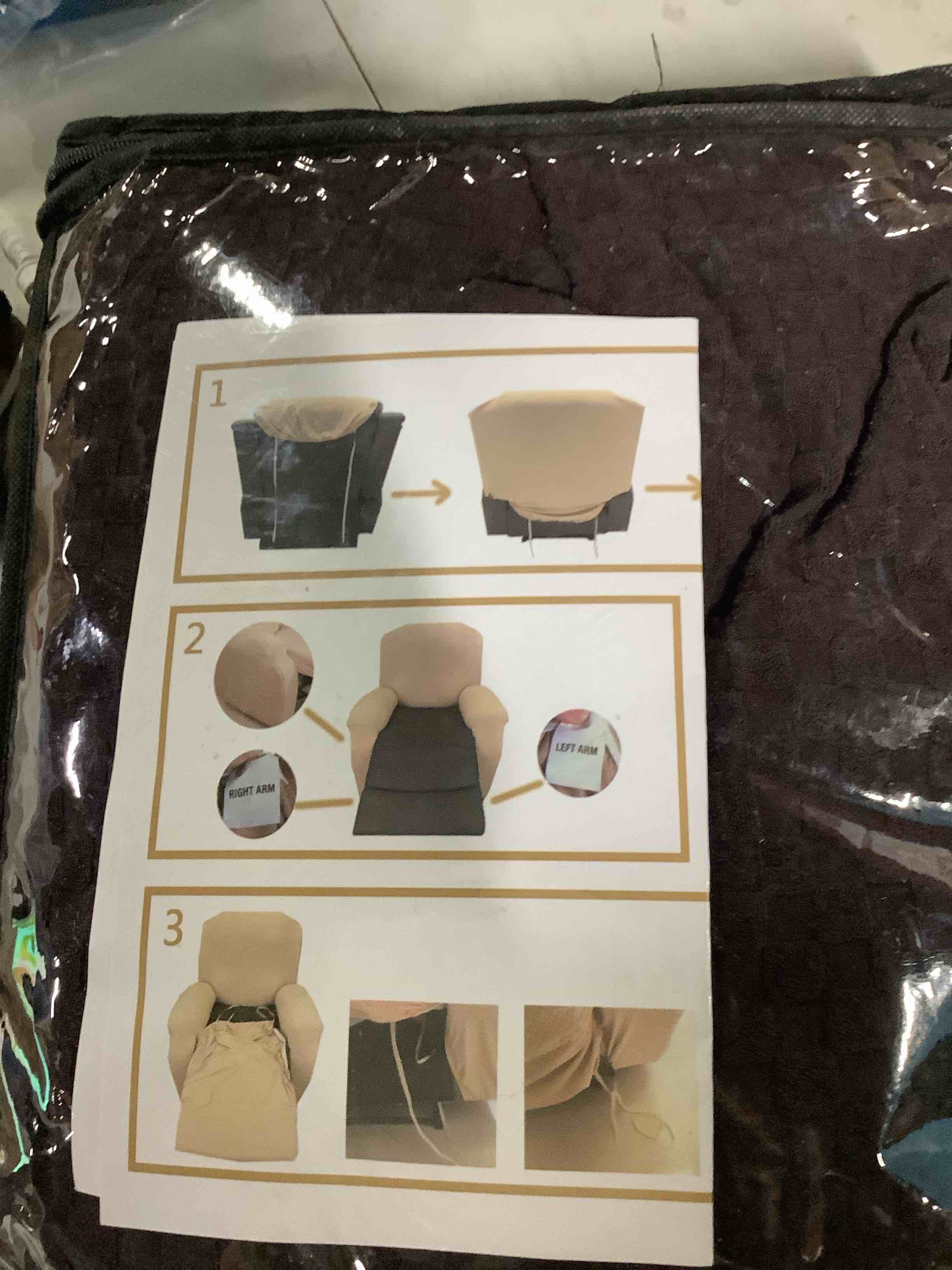 Condition photo showing Good Condition for Black recliner slip cover