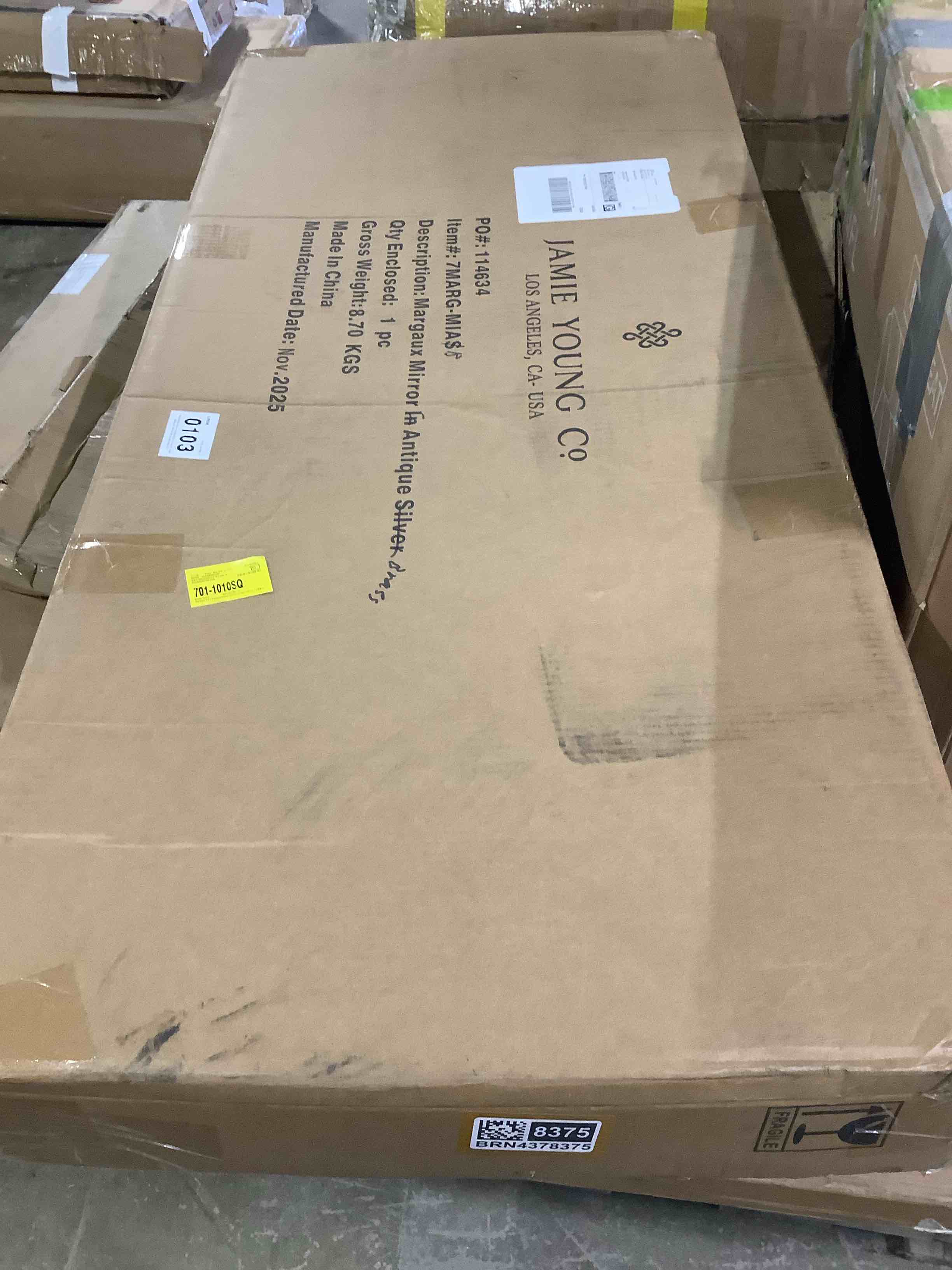 Condition photo showing Good Condition for Margaux Industrial Distressed Accent Mirror