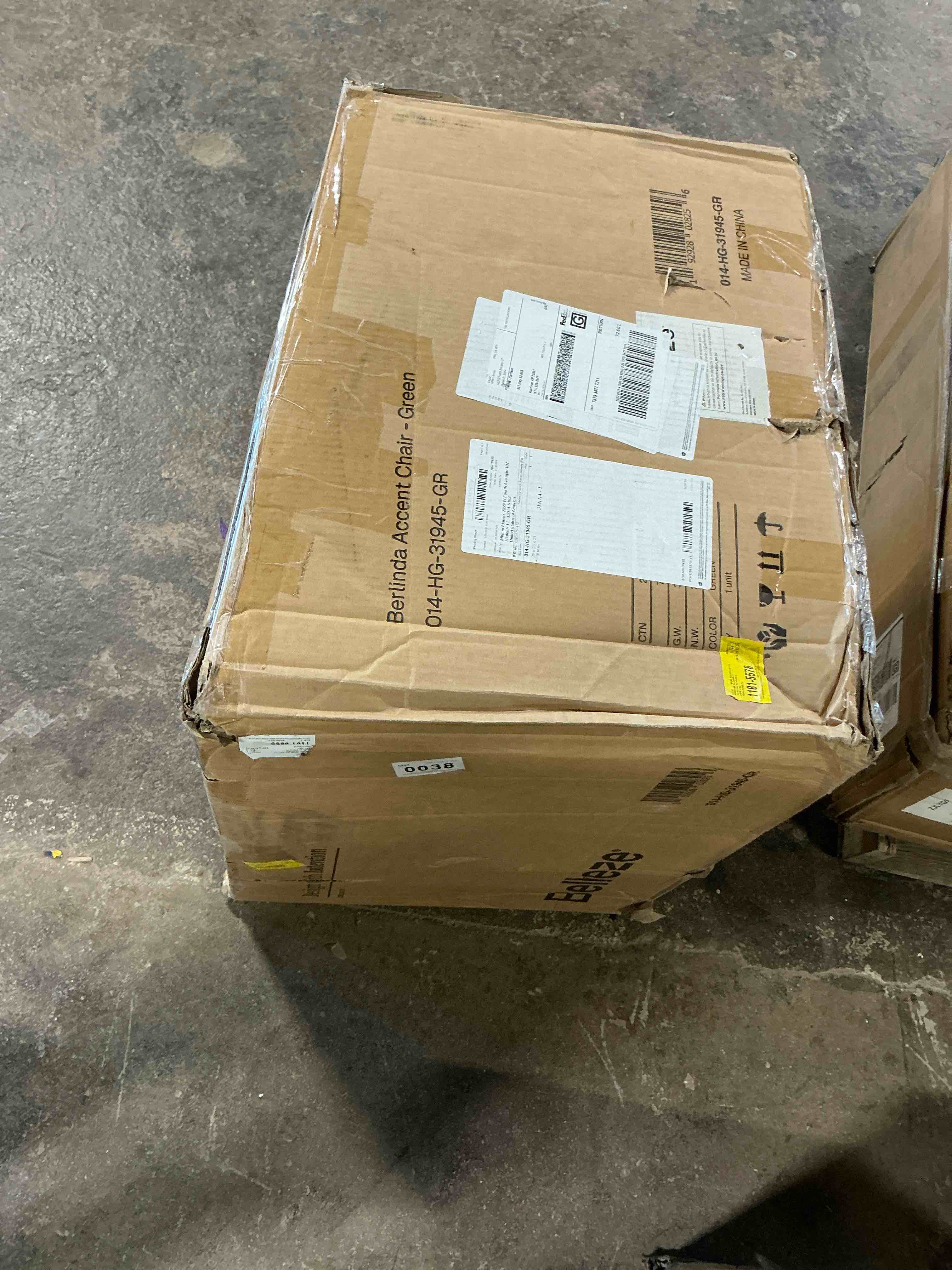 Condition photo showing Good Condition for Evelie 28.25" W Tufted Linen Barrel Chair Upholstered