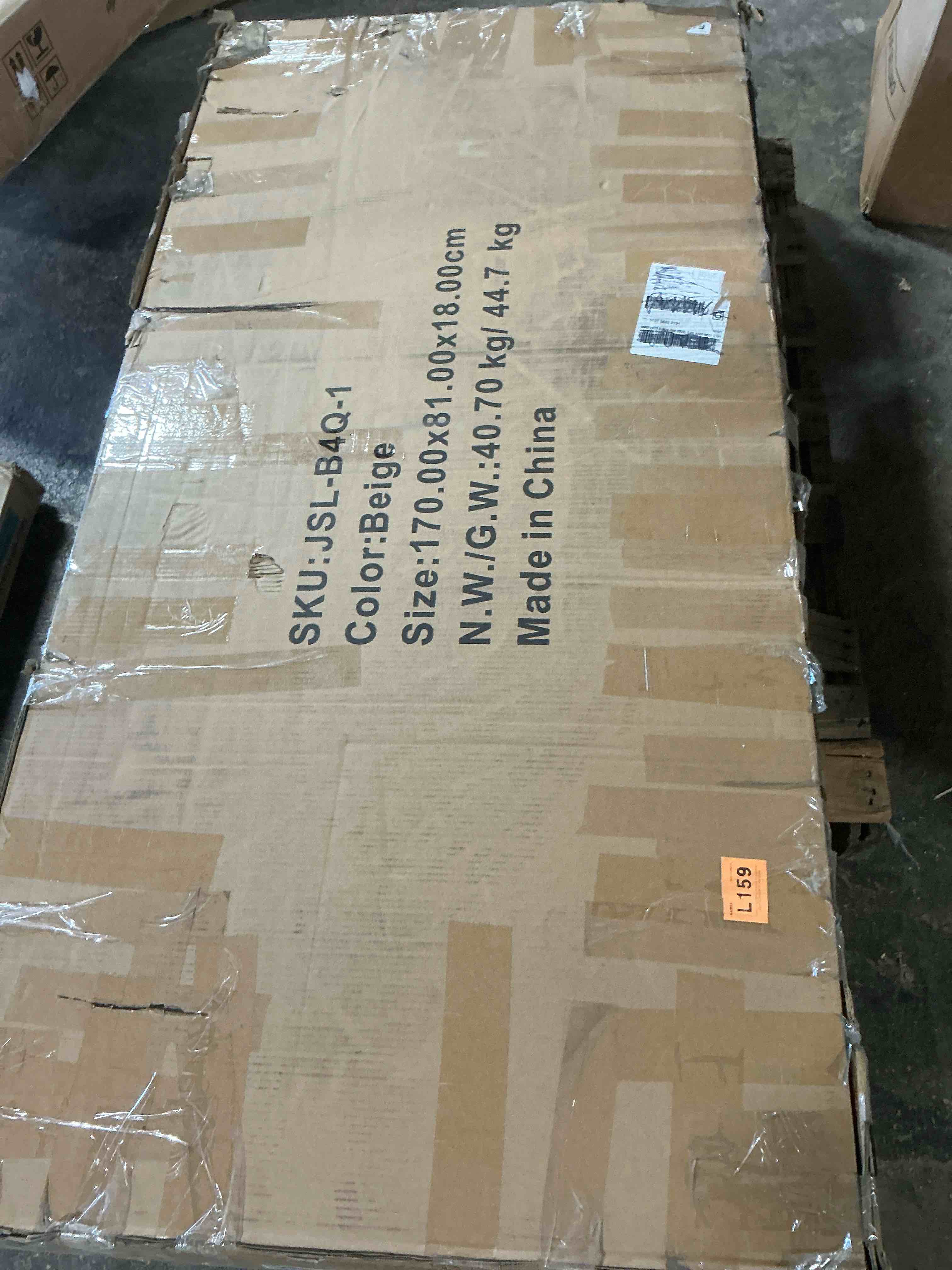 Condition photo showing Good Condition for Linen Upholstered Bed with Adjustable Headboard and Button Tufting