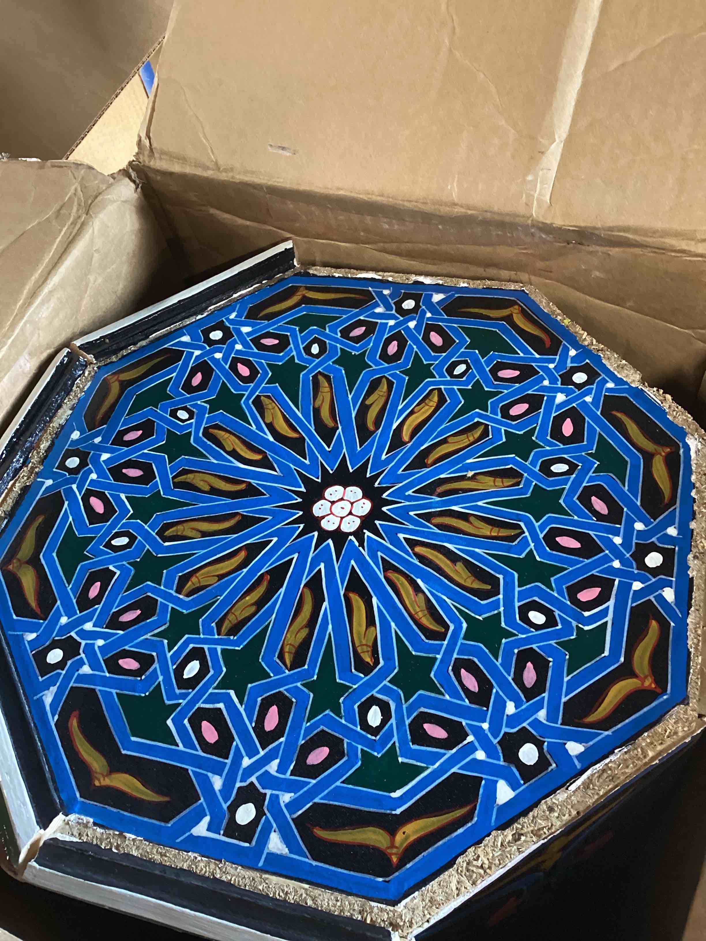 Condition photo showing As Is for (broken)Handmade Moroccan Tall Table