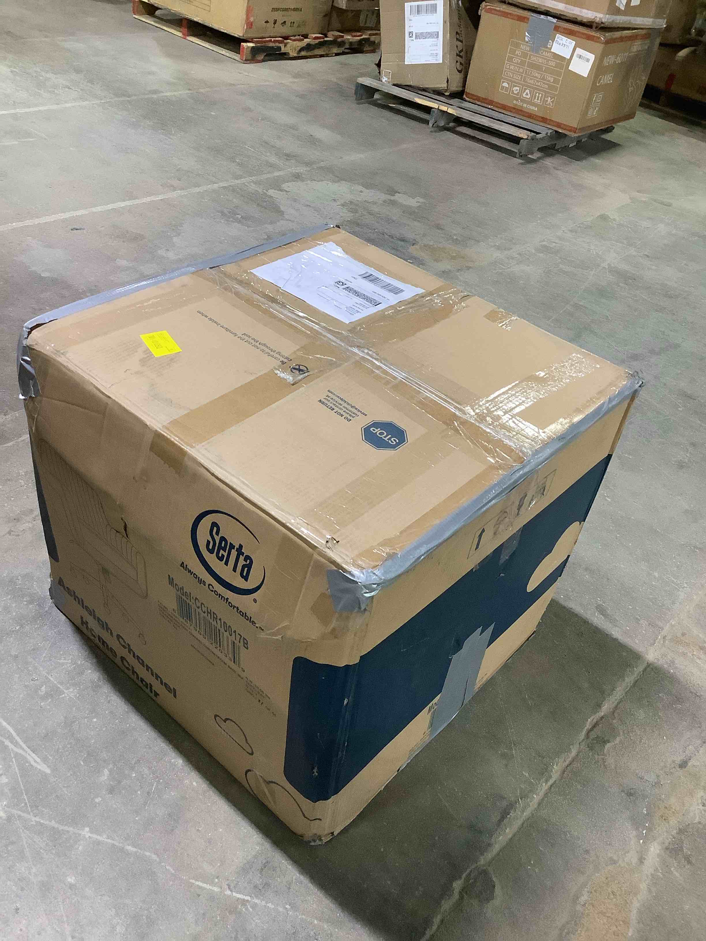 Serta Ashleigh Modern Office Chair, Channel-Tufted Design, Pocket Coil Cushion, Polished Swivel Base