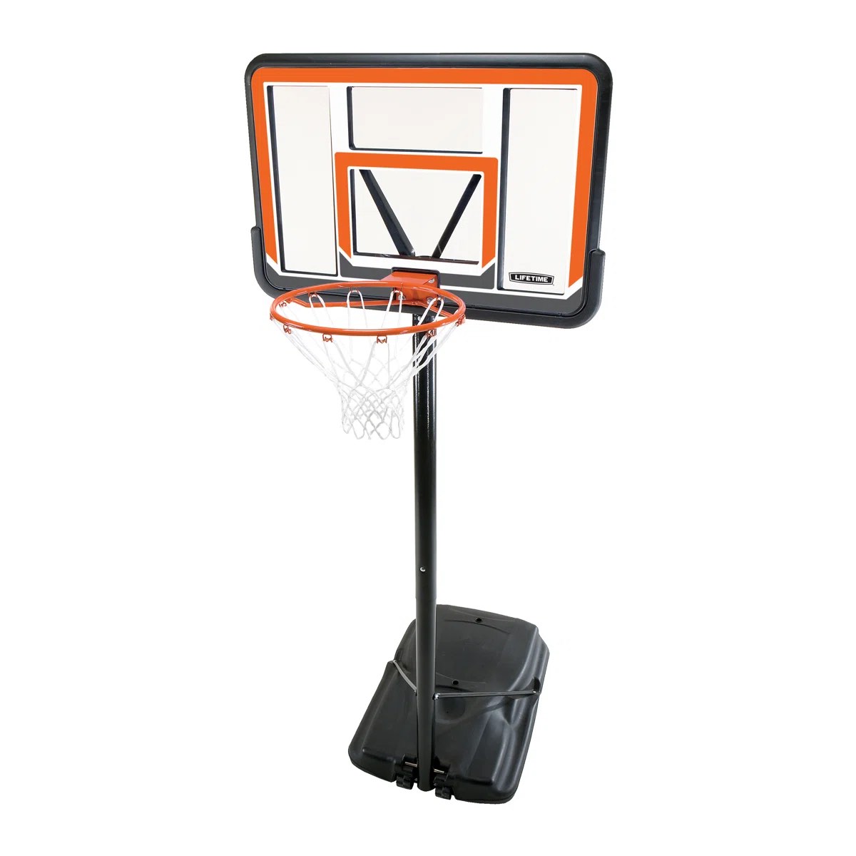 Height Adjustable Portable Basketball Hoop System (44" Polycarbonate Backboard)