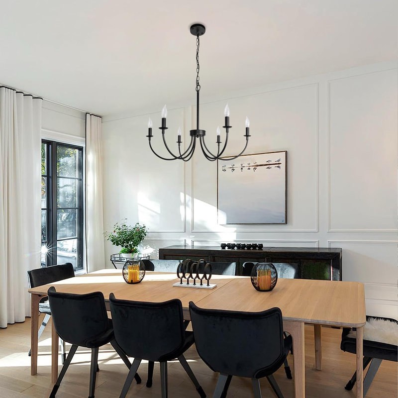 6 - light dimmable chandelier