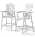 hdpe tall adirondack chair set with removable double trays (set of 2)