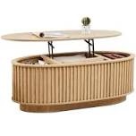 43.3'' w oval lift top coffee table with storage