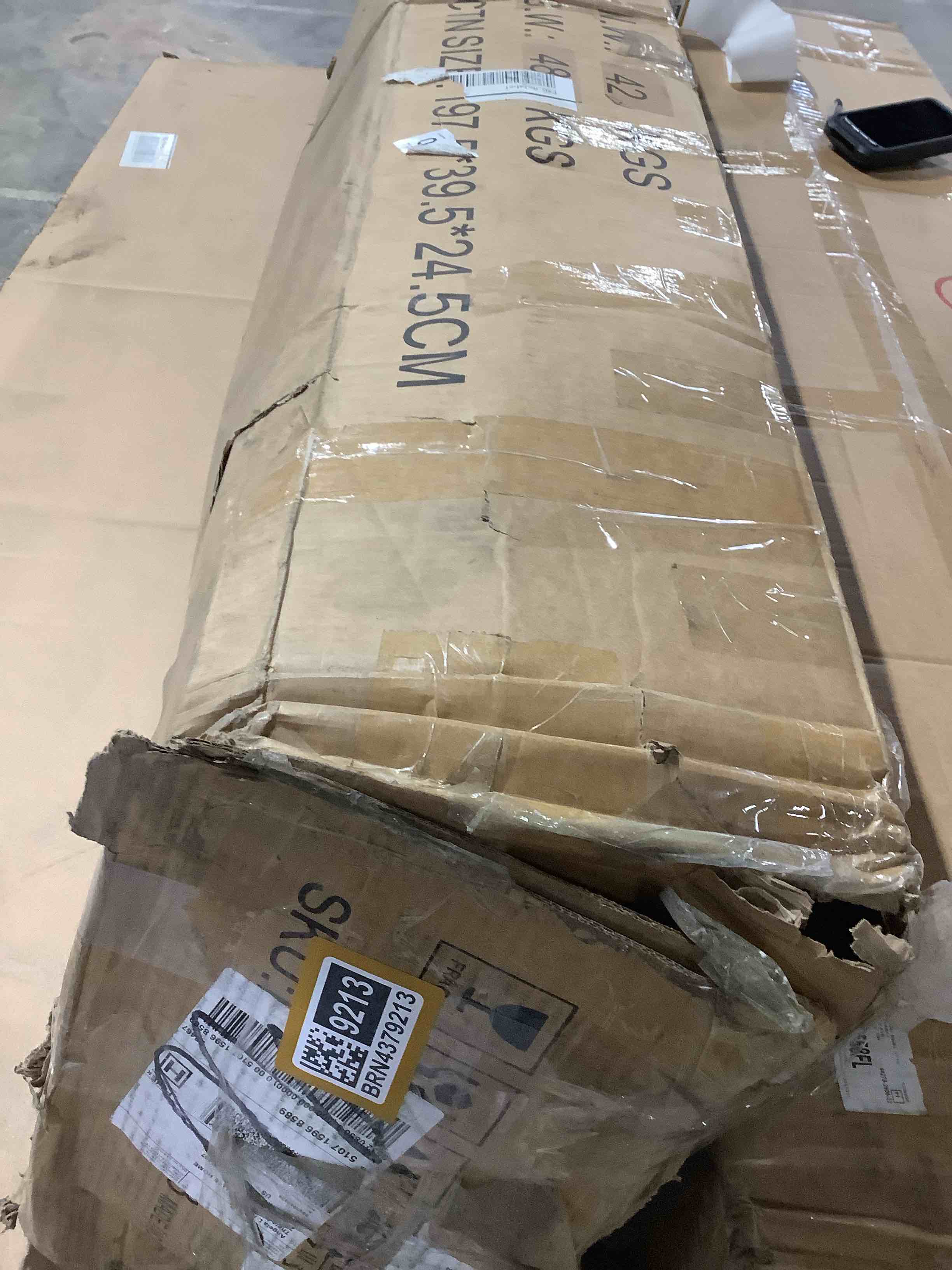 Condition photo showing As Is for (incomplete )triple wide 5 tier tall arched bookshelf and bookcase with 3 cabinets, industrial metal etagere open bookshelf, rustic wood standing book shelf with metal frame for bedroom living room,