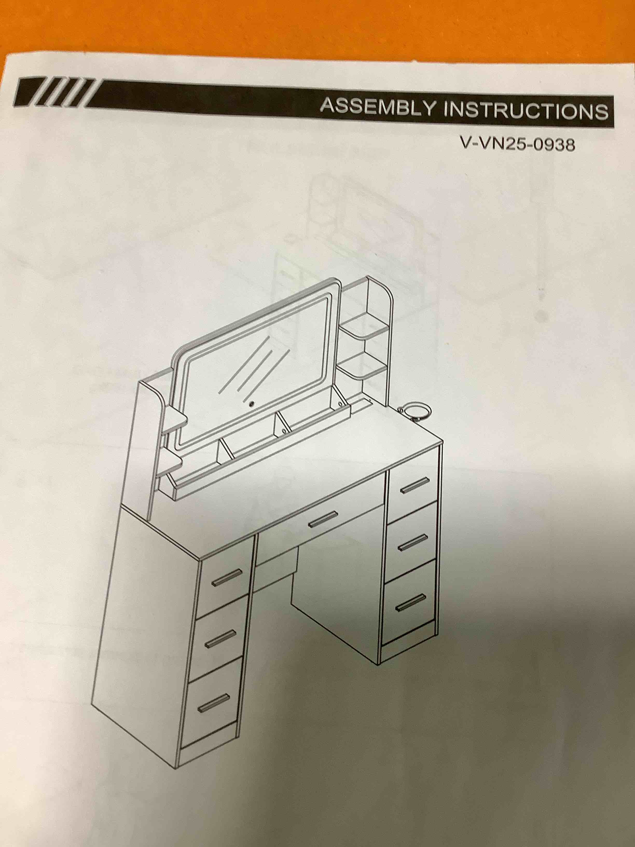 Condition photo showing Good Condition for white vanity with possible led mirror