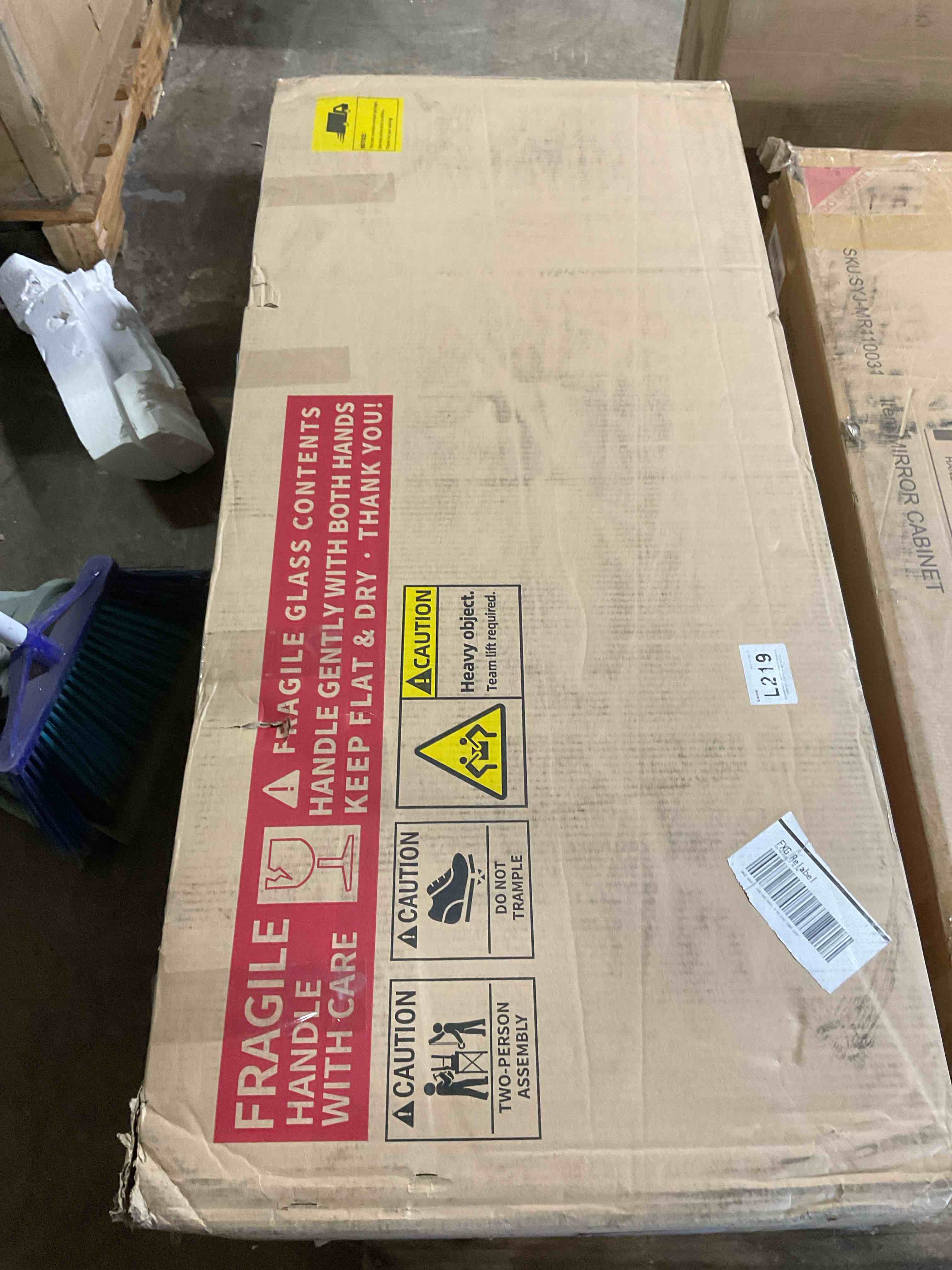Condition photo showing As Is for (box 1/2 only)bathroom vanity