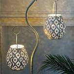 jhy design set of 2 moroccan decorative lamps 8'' high battery powered cordless lamp