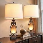 Louann 25.5"Vintage Table Lamps Set With Night Light And Dual USB Ports (Set of 2)