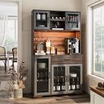 71" pantry cabinet with charging station and led lights
