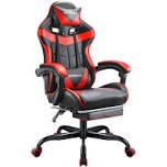 Adjustable Reclining Ergonomic Faux Leather Swiveling Pc & Racing Game Chair With Footrest