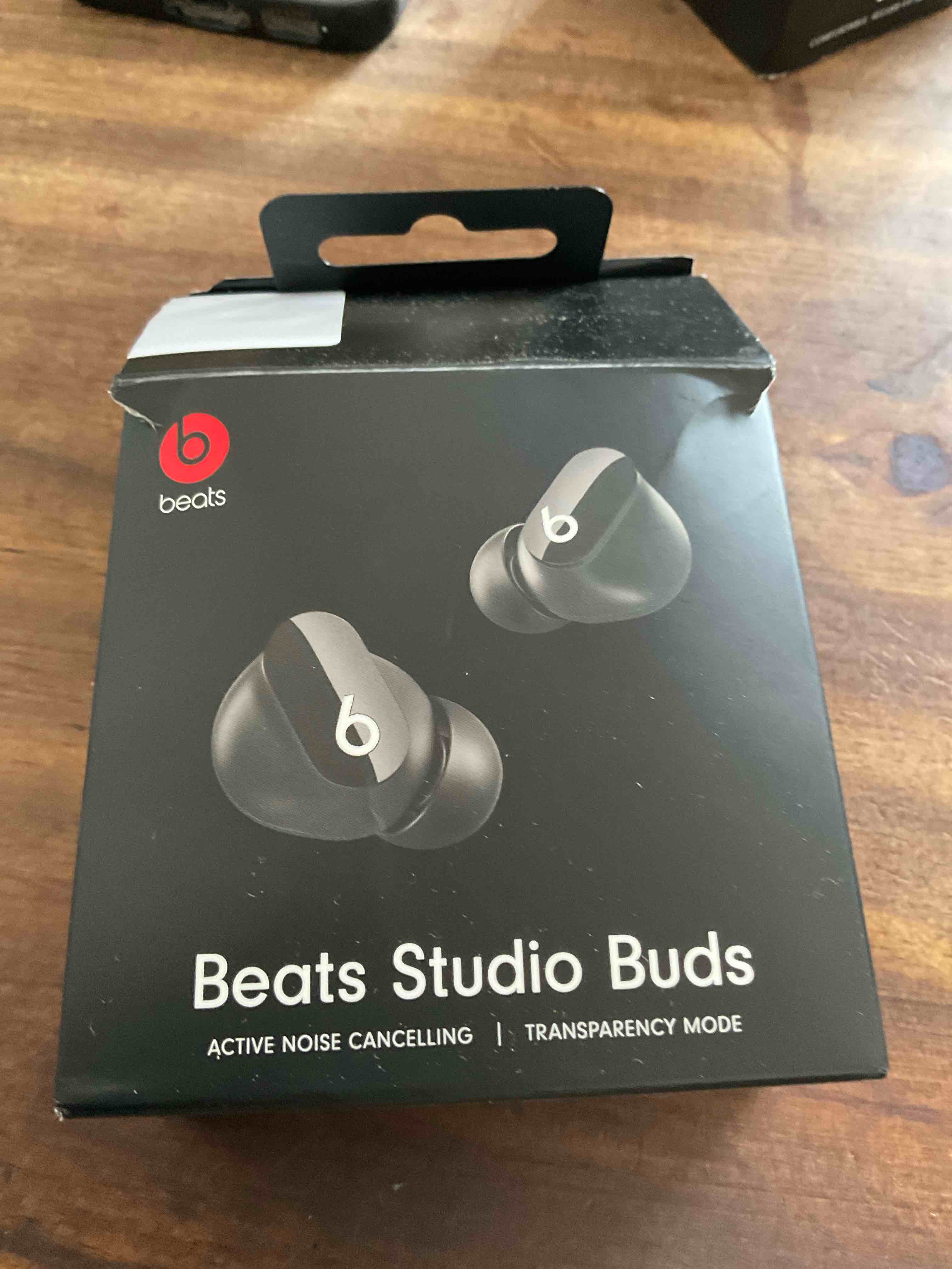 Condition photo showing As Is for beats studio buds - true wireless noise cancelling earbuds - compatible with apple & android, built-in microphone, ipx4 rating, sweat resistant earphones, class 1 bluetooth headphones - black black studio buds without applecare+