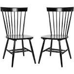 mid century windsor back solid wood dining chair, farmhouse slat back side chair for kitchen/dining room