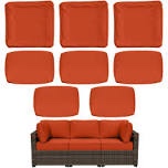 8 Pcs Outdoor Patio Cushion Covers, Replaceable Waterproof Furniture Covers, Outdoor Non-Slip Covers with Zippers, Covers Only, Black