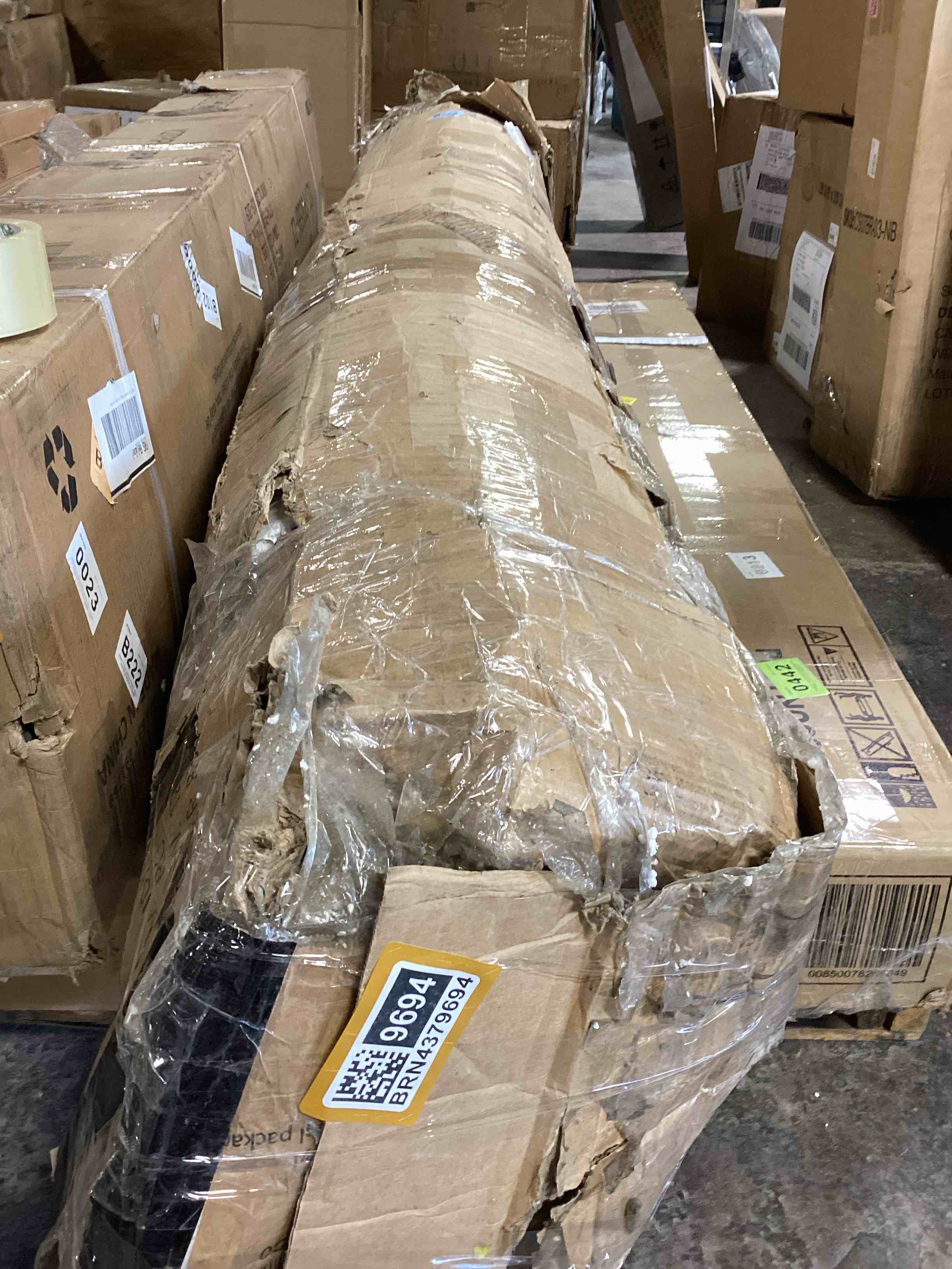 Condition photo showing Good Condition for 51.2" solid wood bed frame, rustic platform bed with spliced headboard