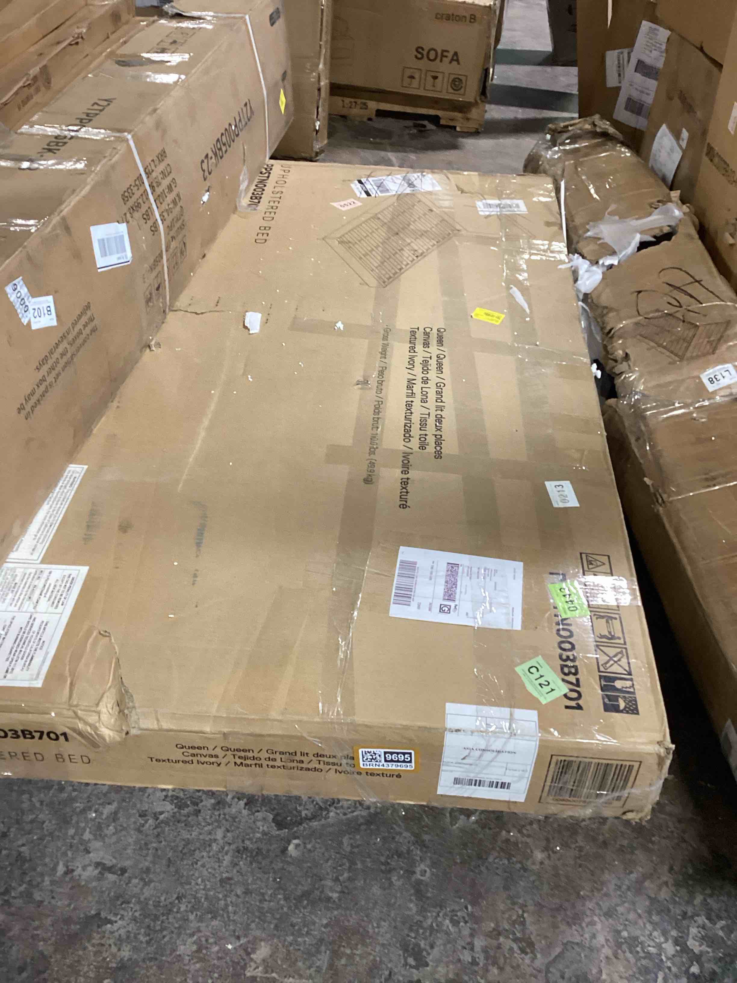 Condition photo showing Good Condition for ana upholstered queen wingback bed