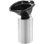 All-In-One Pedestal Shampoo Unit Salon Shampoo Station With Ceramic Basin, Hair Washing Unit With Base And Hot&Cold Switch