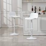 modern adjustable swivel bar stools, pu leather counter barstool with back, kitchen island chairs with large base(set of 2)