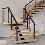 36" stair post 30°-drilled cable railing post-matte black