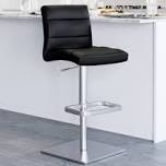 modern adjustable swivel bar stools, pu leather counter barstool with back, kitchen island chairs with large base(set of 2)