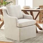 Hidar Upholstered Dining Armchair with Casters