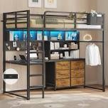 (incomplete) Loft Bed with L-Shaped Desk and Storage Bookcase