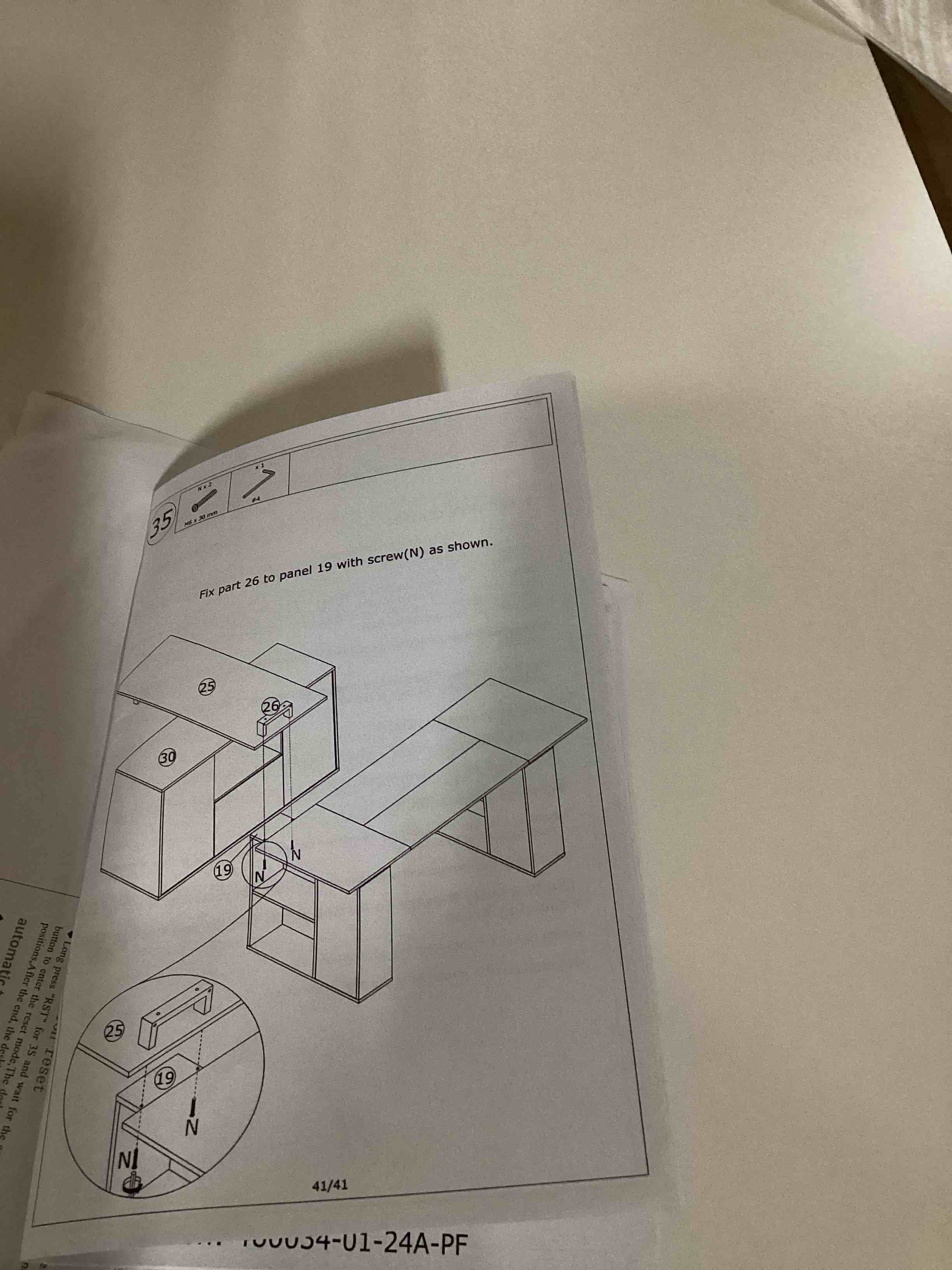 Condition photo showing Good Condition for desk white (“incomplete”) (box 1/2)