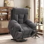 (broken frame,missing bolts/cords)Microfiber Lift Assist Reclining Chair with Massage Heating & Dual Hidden Cupholders & USB & Side Pocket