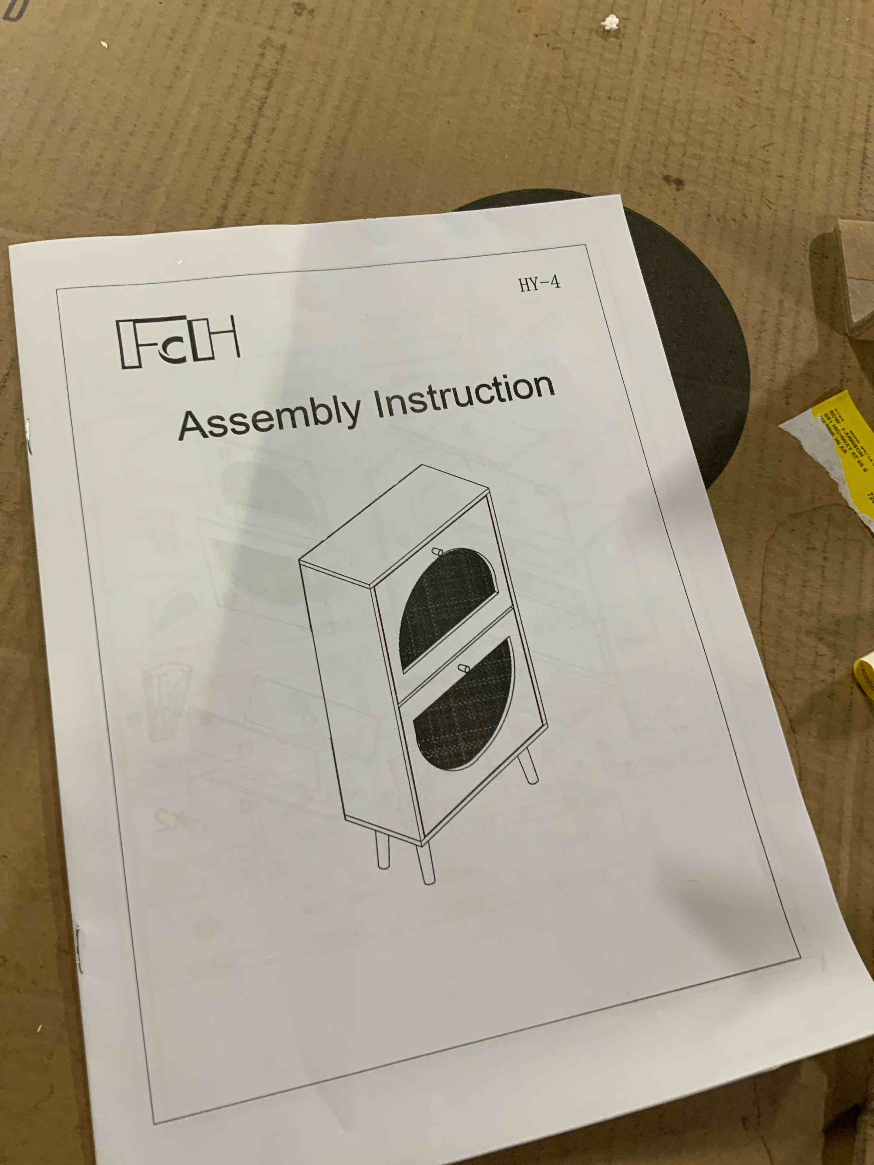 Condition photo showing Good Condition for natural rattan 2 flip door shoe cabinet designed for entryway storage 