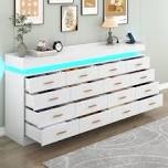 incomplete box 1 of 2 16 drawer 78.7" w dresser with charging station and led light