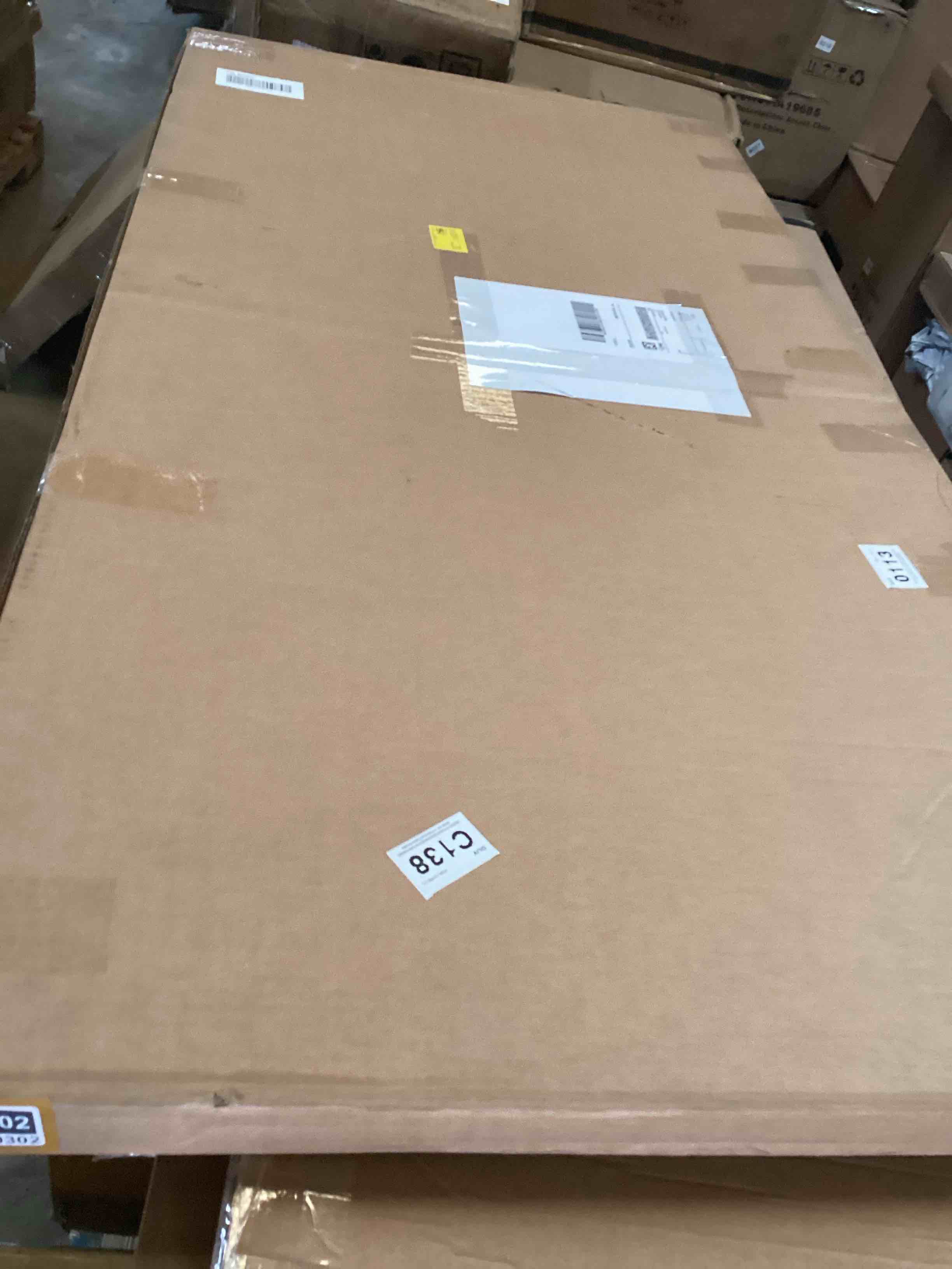 Condition photo showing Good Condition for minimalist three crosses framed canvas wall art - christian faith-inspired religious artwork for modern home decor