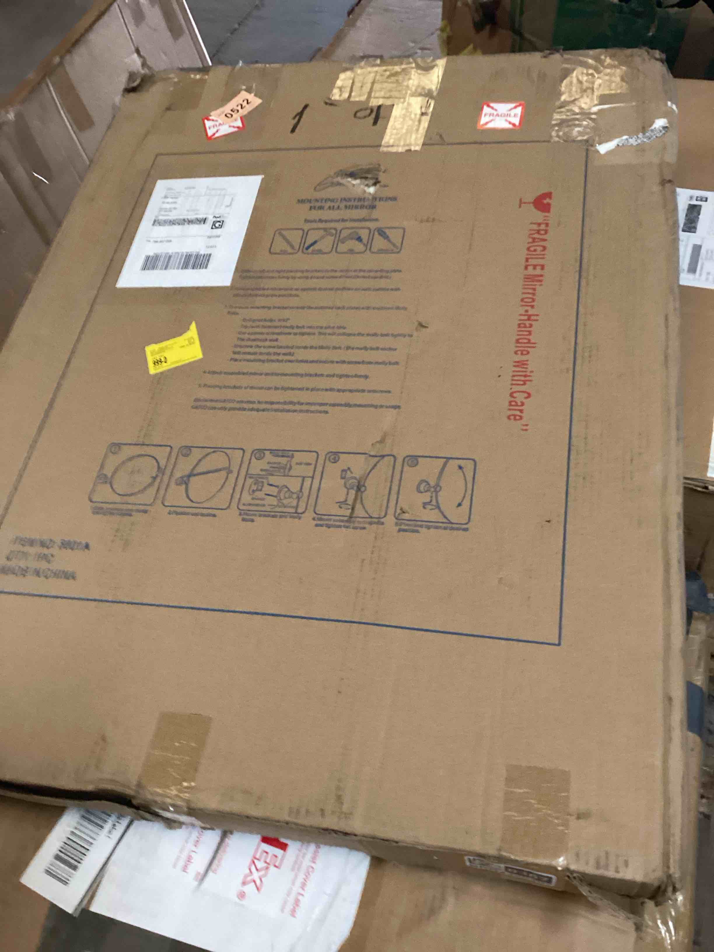 Condition photo showing Good Condition for elevate frameless oval wall mirror | bathroom vanity pivoting and beveled mirror