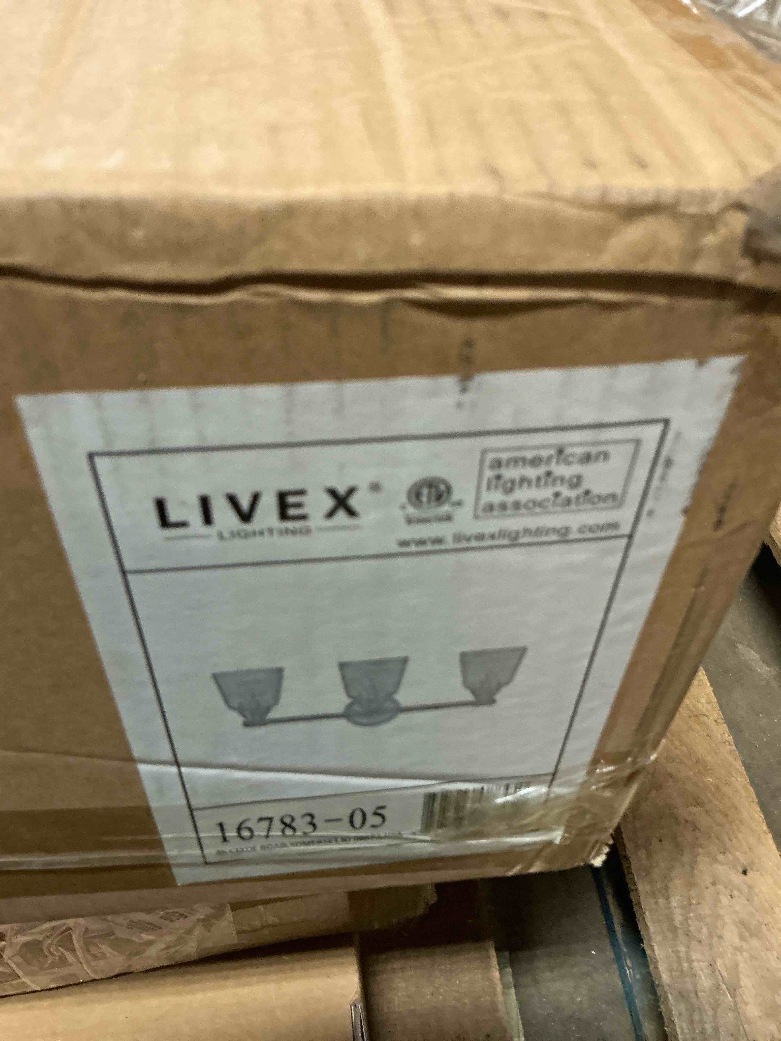 Condition photo showing Good Condition for livex lighting 3 light wall sconce