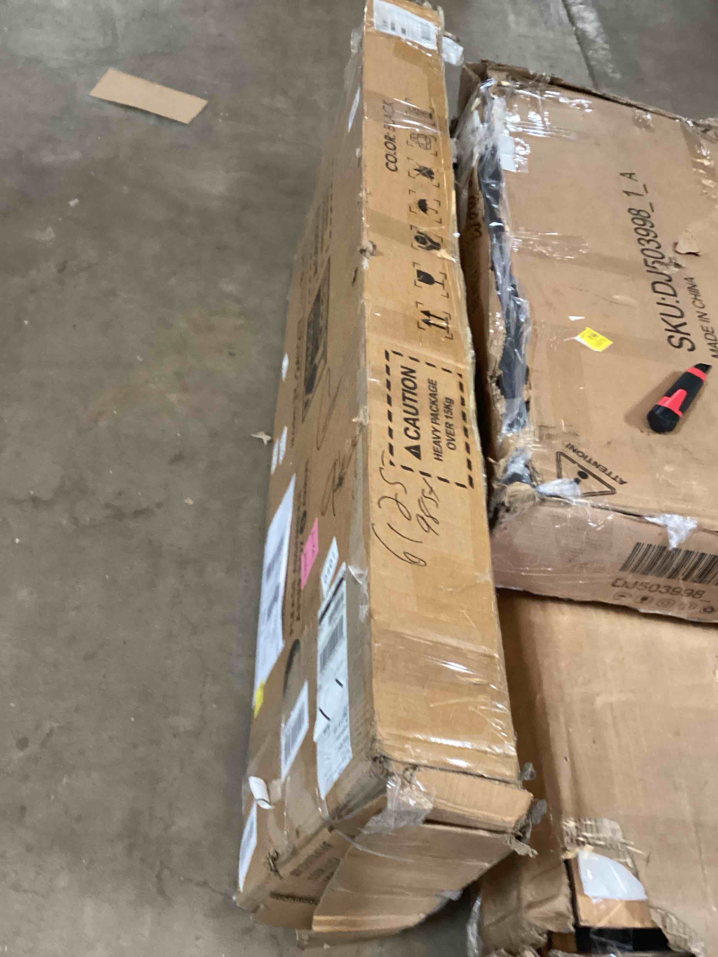 Condition photo showing Good Condition for misc black wood hardware from black desk/dresser