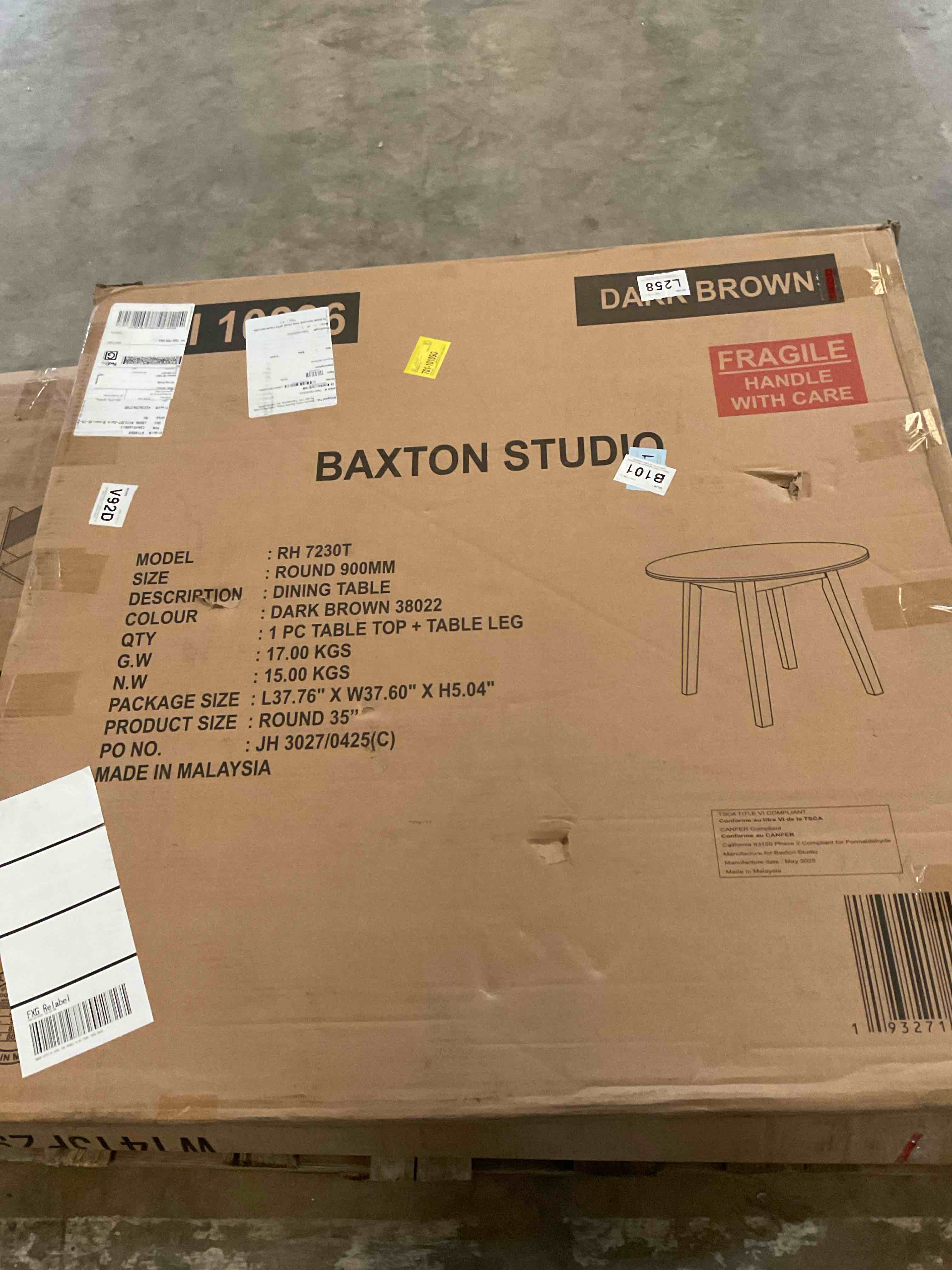 Condition photo showing Good Condition for braxton studio round dining table 