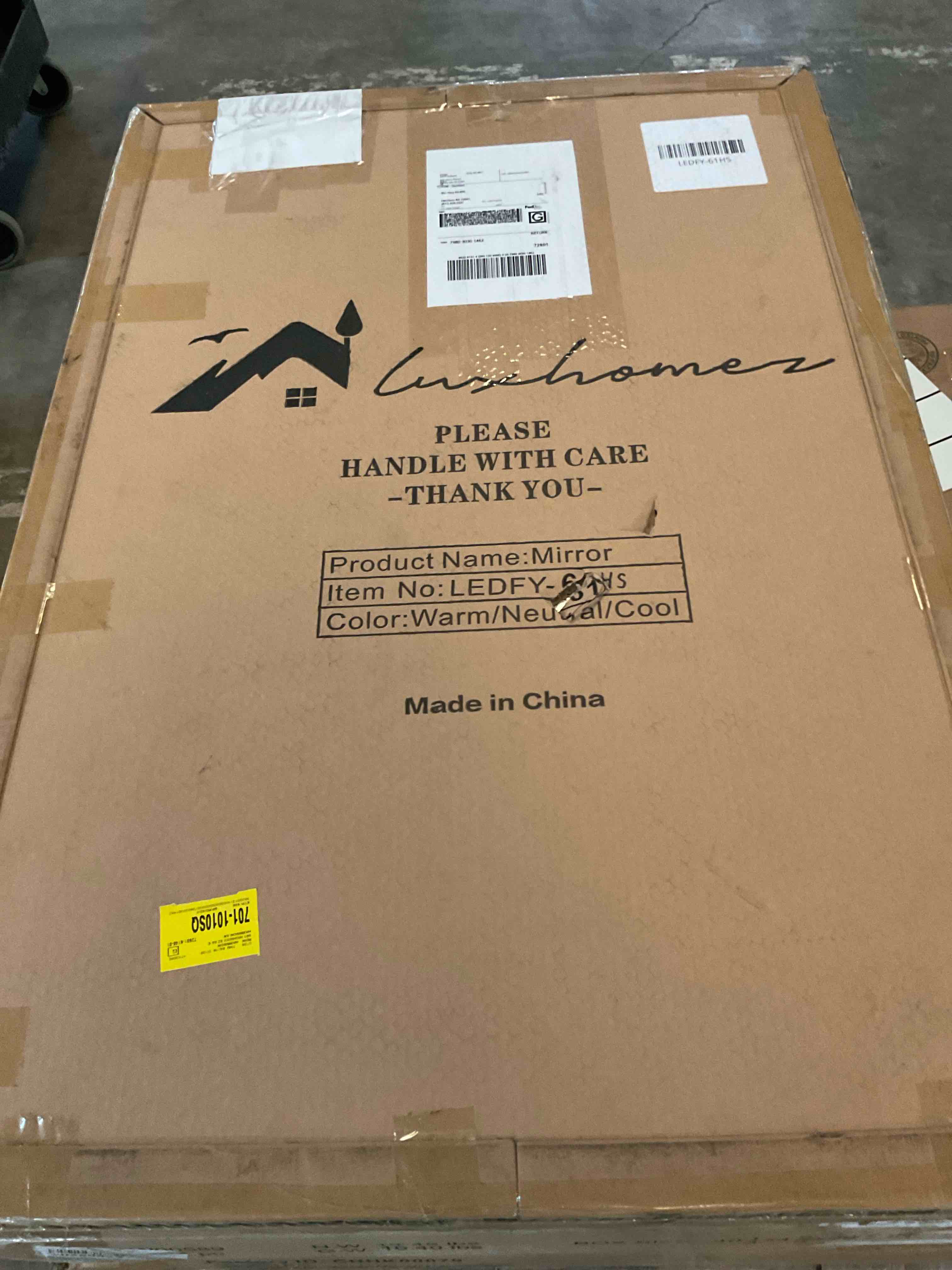 Condition photo showing Good Condition for 24 in. w x 36 in. h rectangular frameless adjustable backlit led wall mirror bathroom vanity mirror