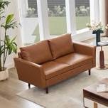 bobur faux leather living room loveseat sofa