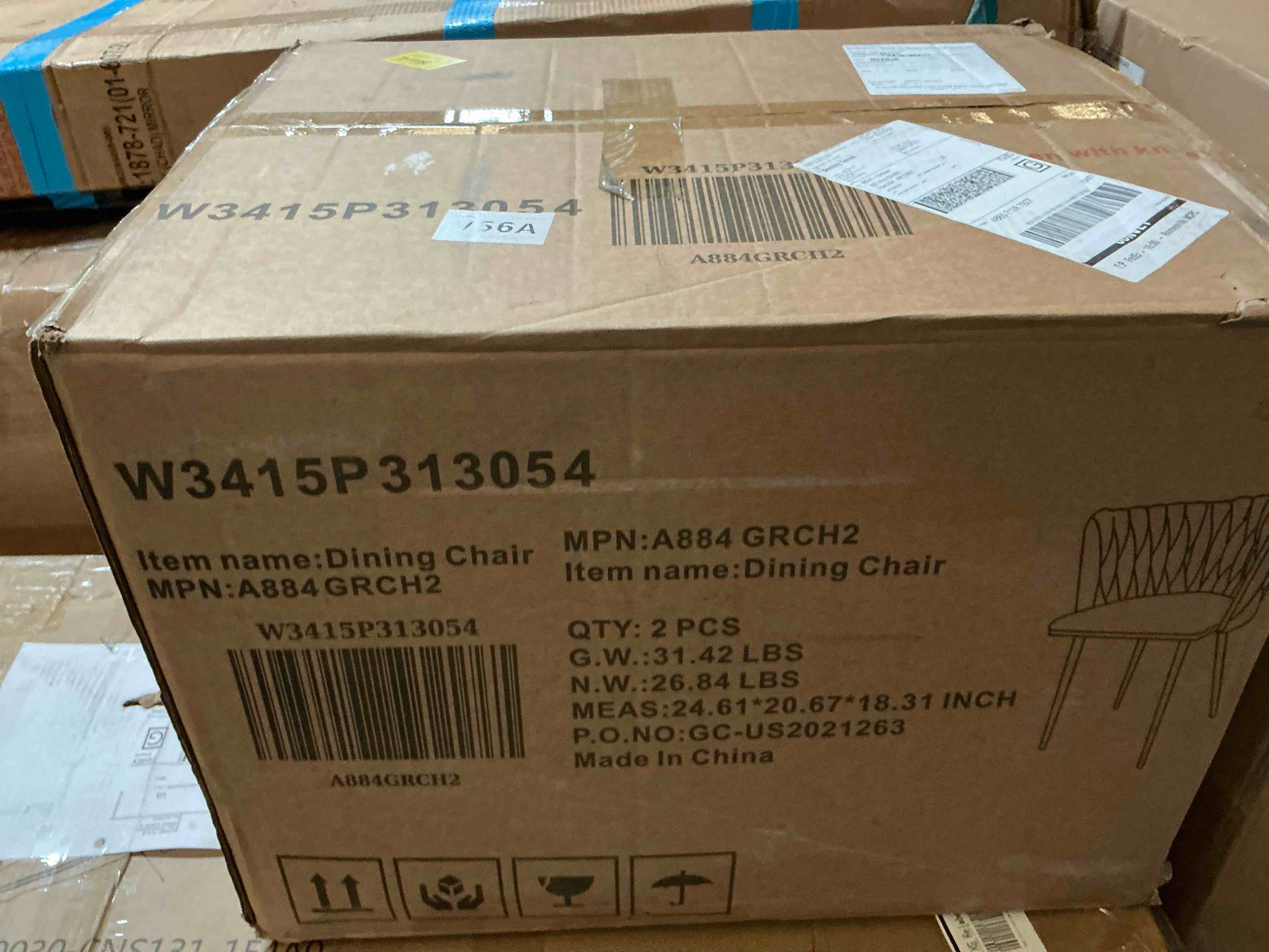 Condition photo showing Good Condition for modern upholstered dining chairs 